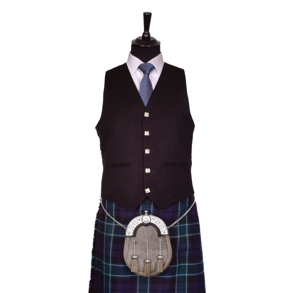 Argyle Waistcoat – Black Barathea product image
