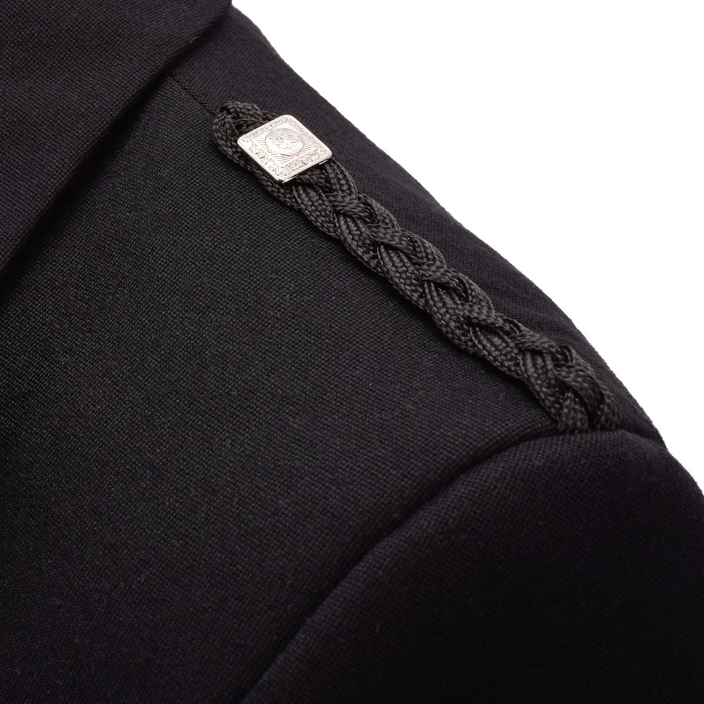 Prince Charlie jacket silk-braided epaulettes and shoulder detail