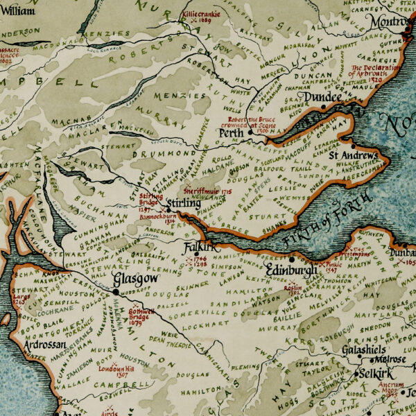 Clan-Map Clan Map of Scotland detail