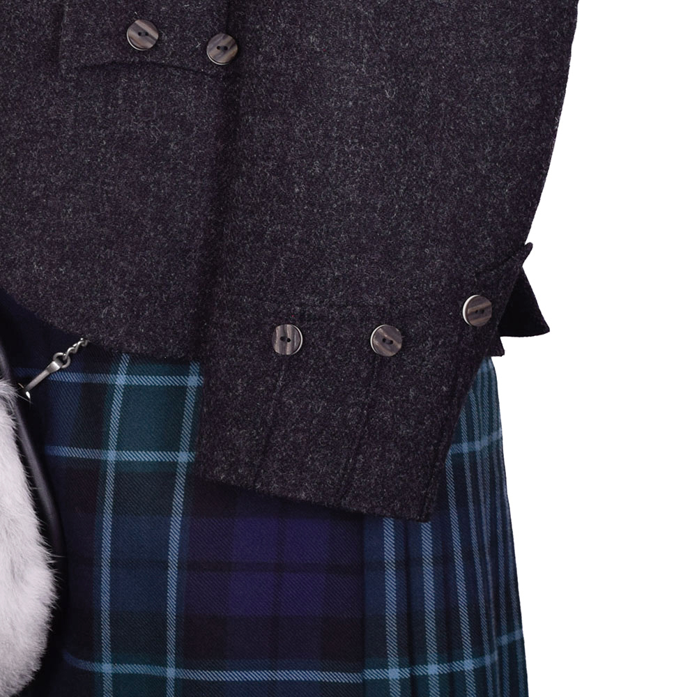 Argyll Charcoal Tweed cuff detail