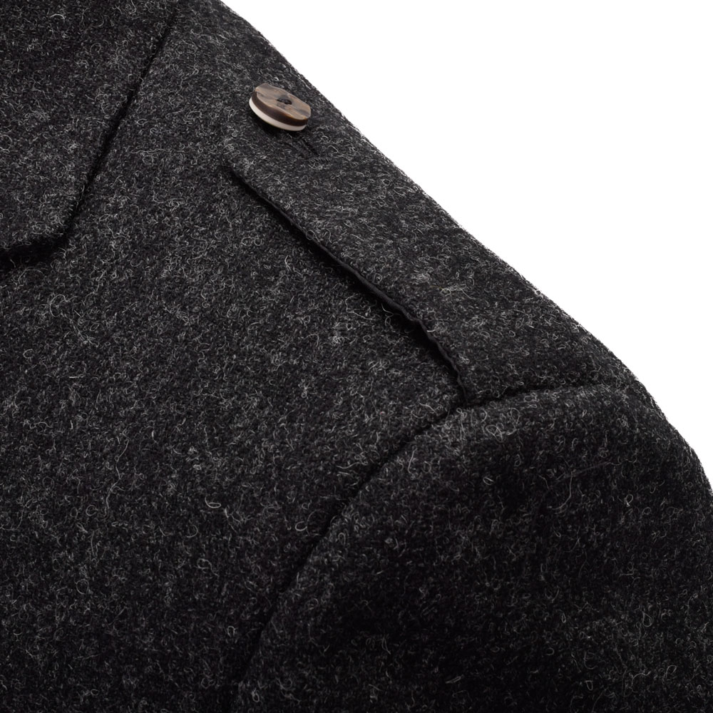 Argyll Charcoal Tweed epaulette detail