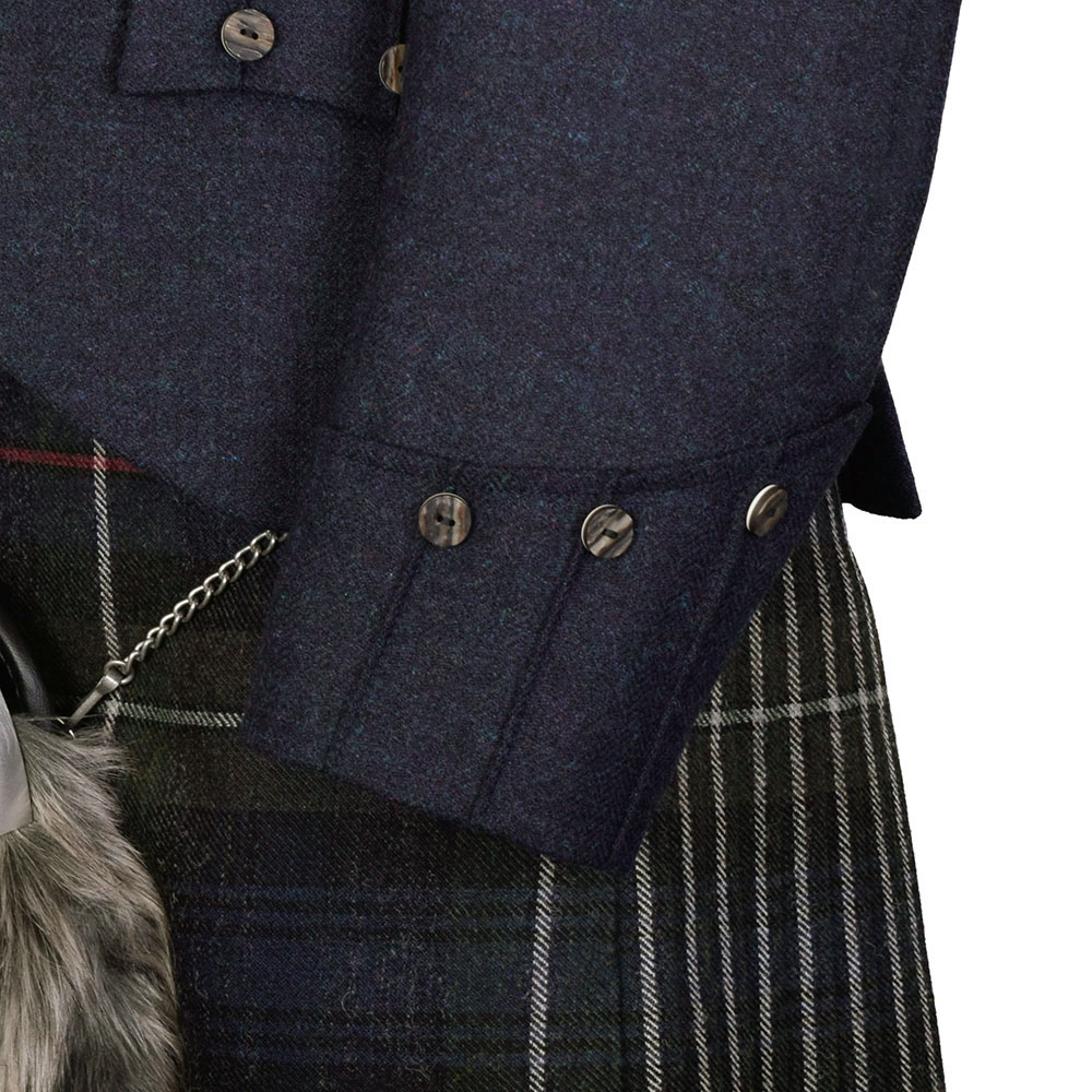 Argyll Elgin Blue Tweed cuff detail