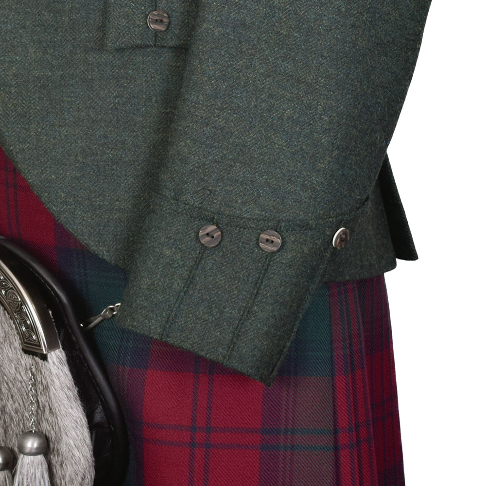 Argyll Huntly Green Tweed cuff detail