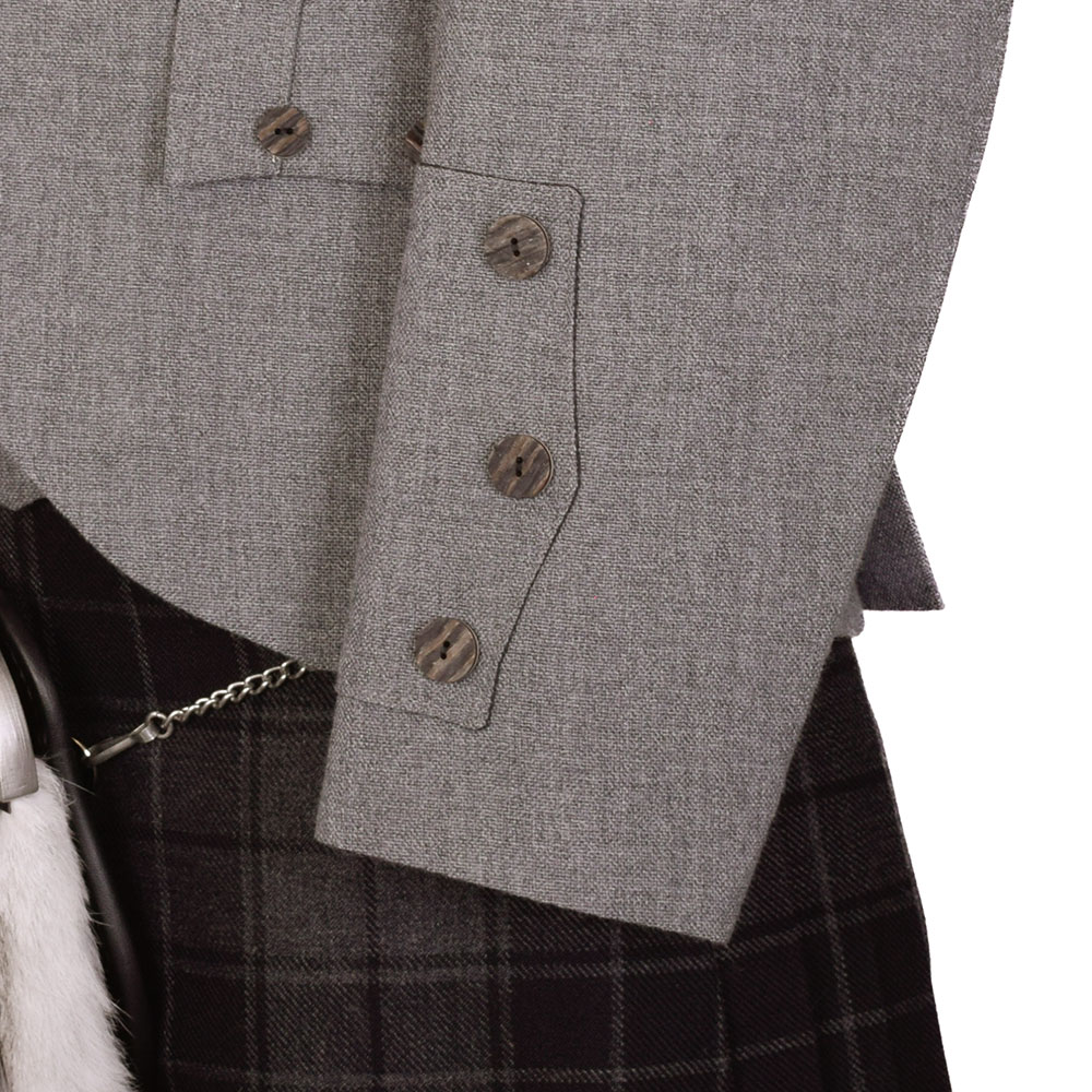 Braemar Light Grey Arrochar Tweed cuff detail