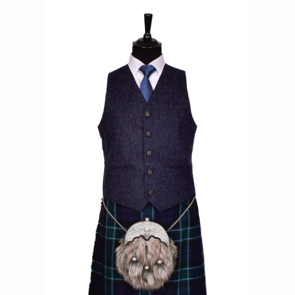 Braemar Lomond Blue Tweed waistcoat