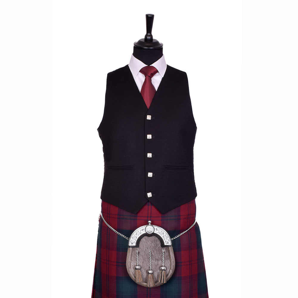Black Barathea piper vest