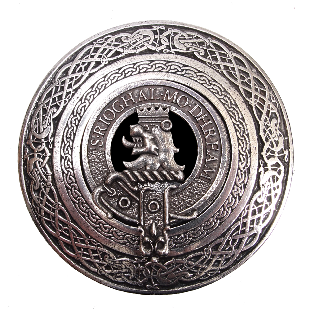 Circular Clan Crest Belt Buckle shown with MacGregor crest