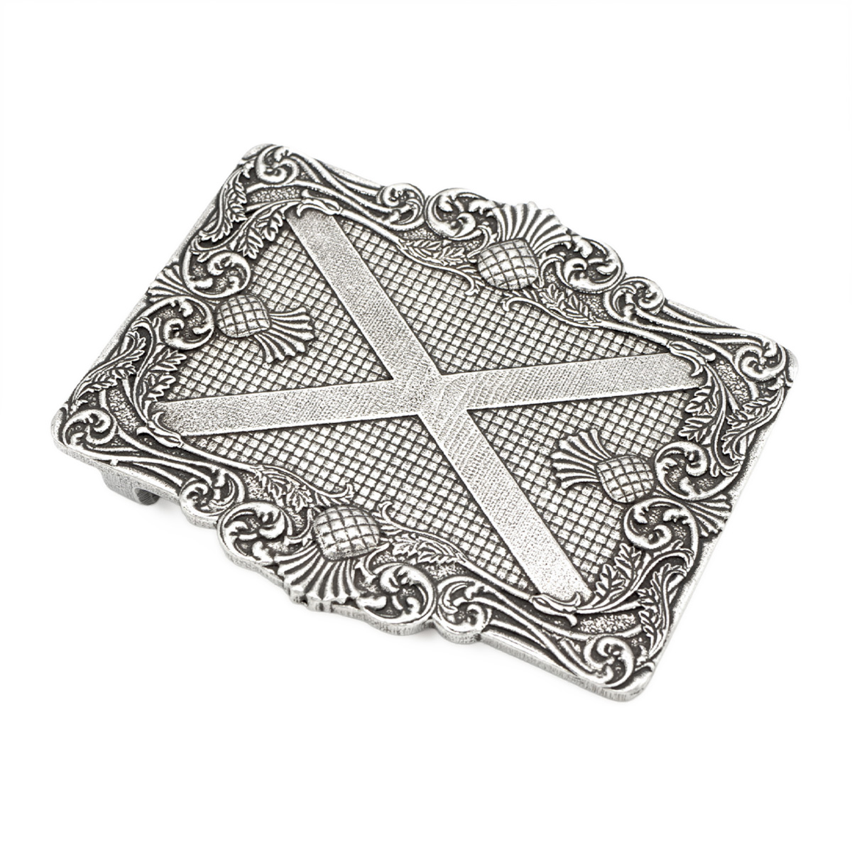 Caledonia Saltire Belt Buckle, front view