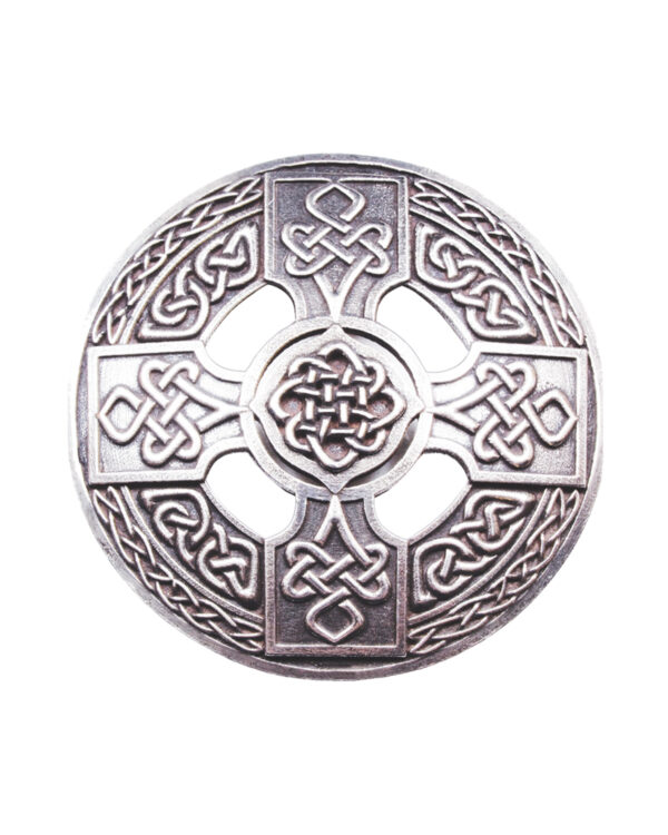 Celtic cross plaid brooch