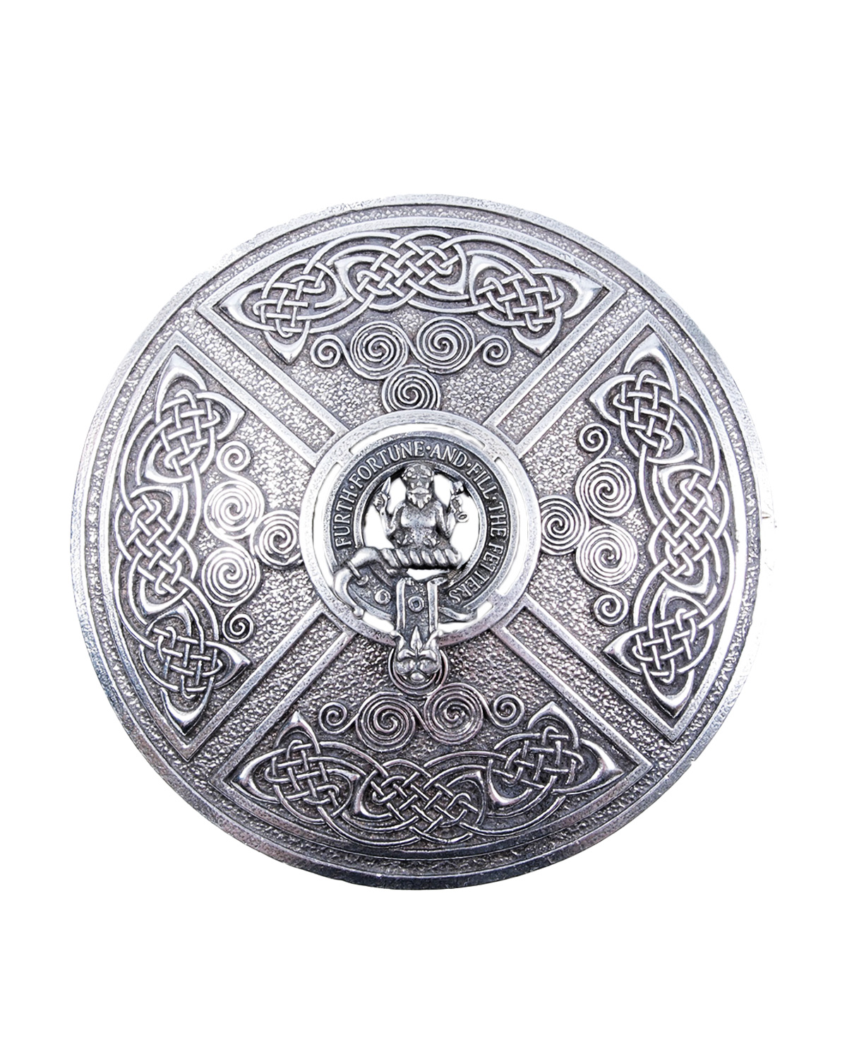 Scottish Saltire clan crest plaid brooch