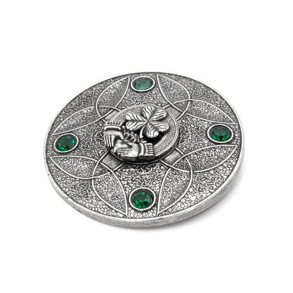 Irish-Clan-small-Brooch-4-4 Small Irish clan and sept crest plaid brooch detail