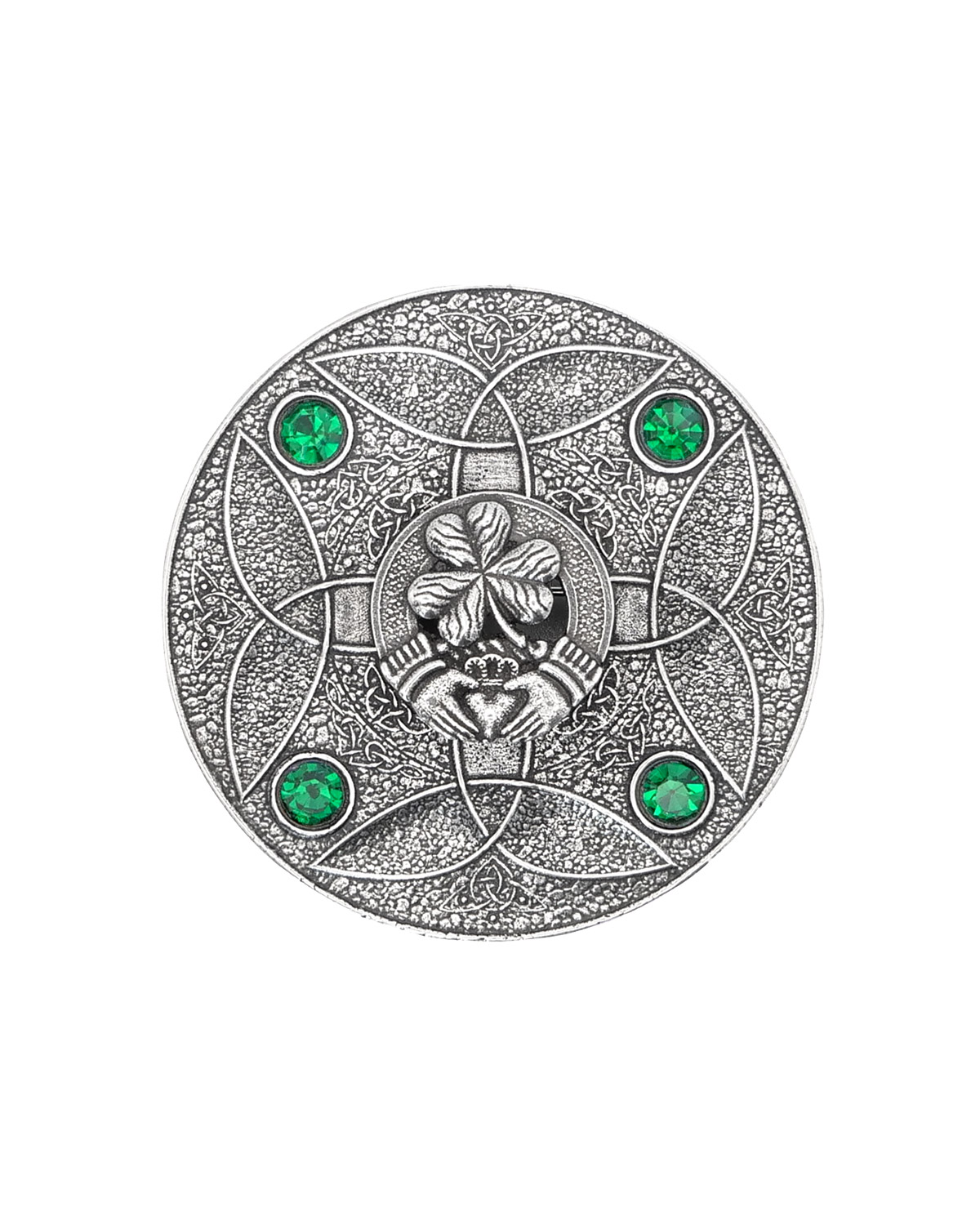 Small Irish clan and sept crest plaid brooch