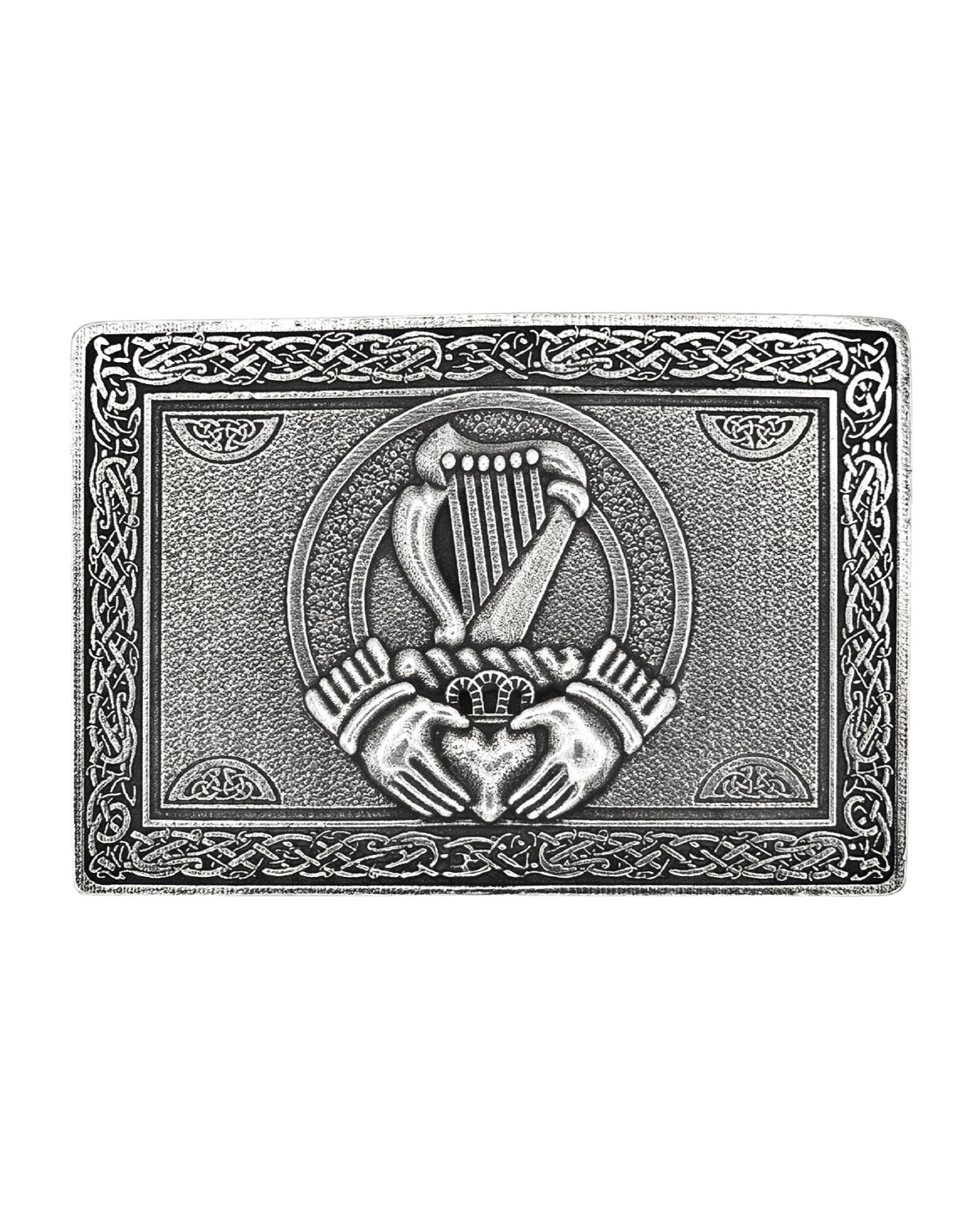 Irish Harp and Claddagh Belt Buckle
