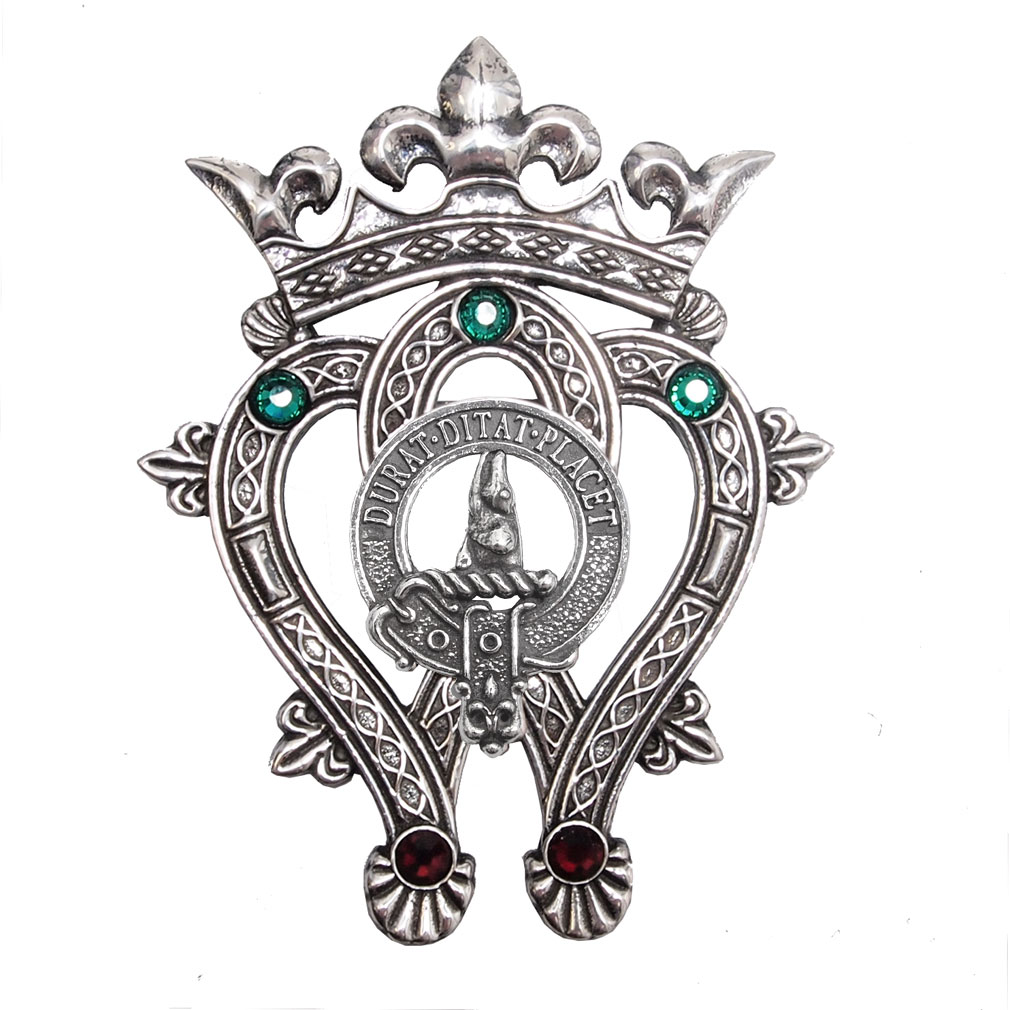 Luckenbooth clan crest brooch detail