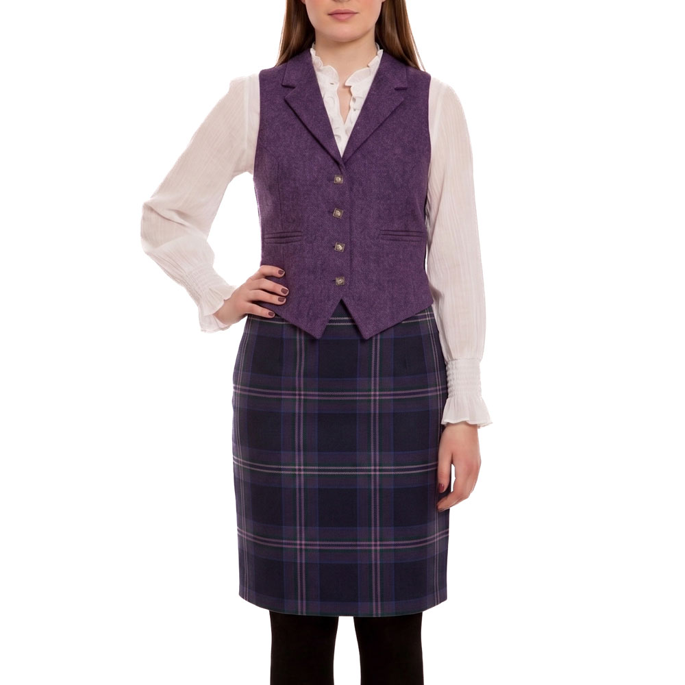 Tartan straight skirt