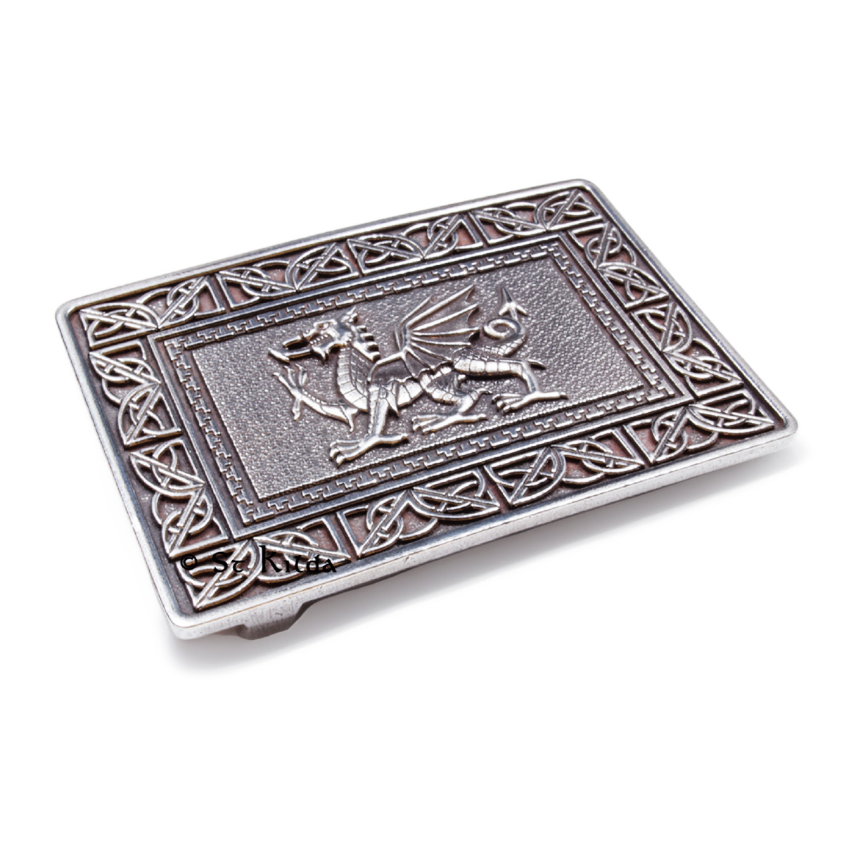 Welsh Dragon belt buckle side view