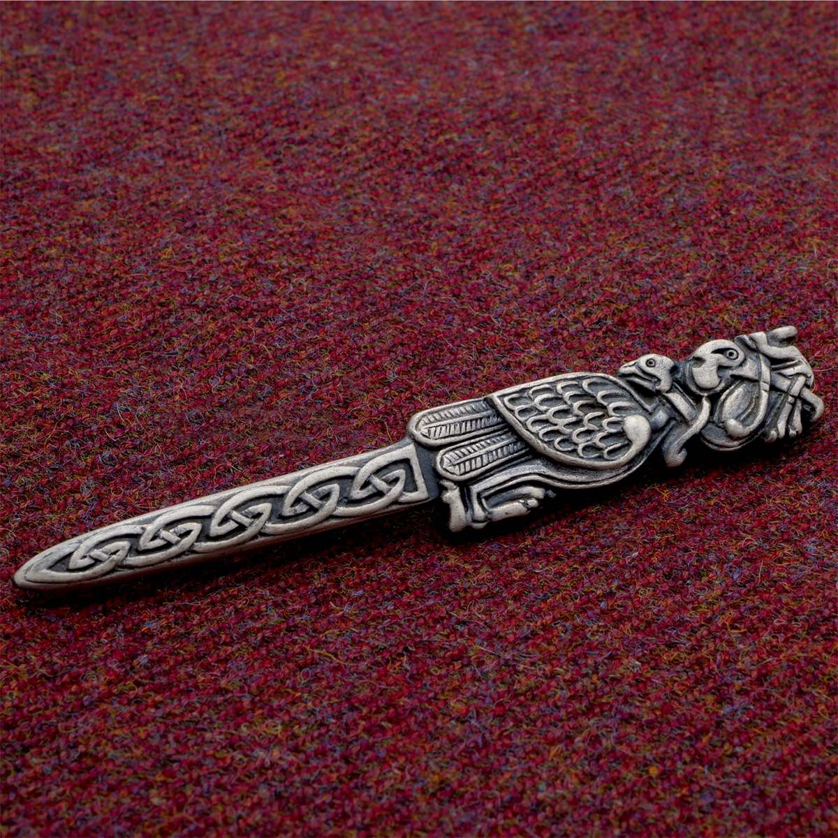 Book of Kells bird of prey kilt pin