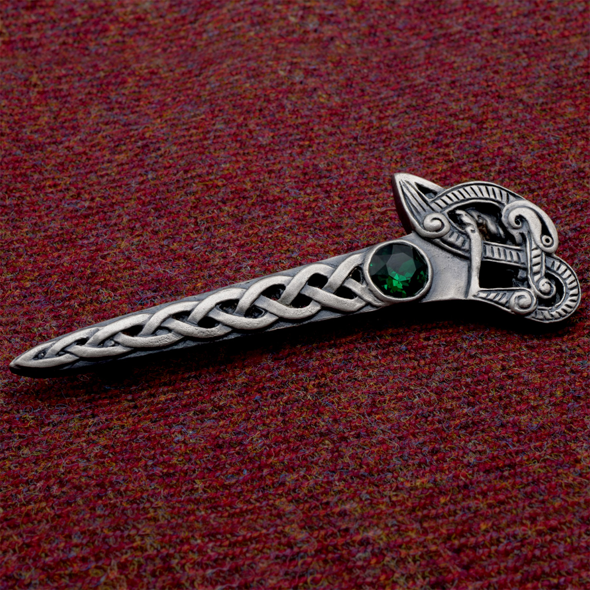 Book of Kells swan kilt pin, square product view