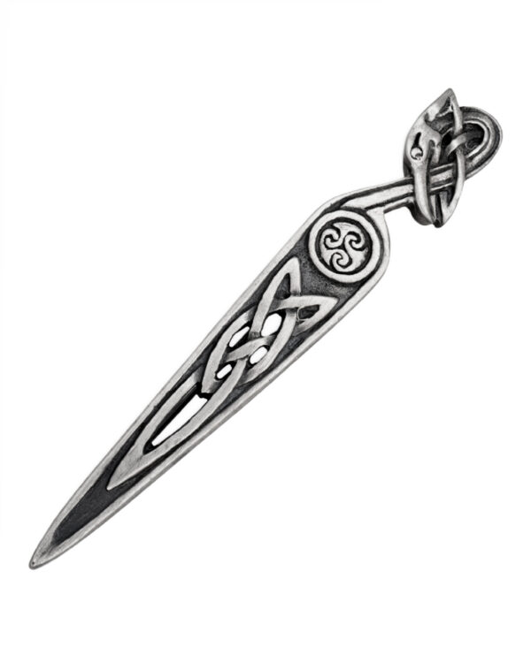 Book of Kells wading bird triskelion kilt pin
