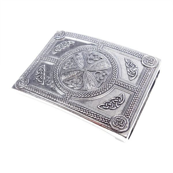 Celtic Cross belt buckle side view