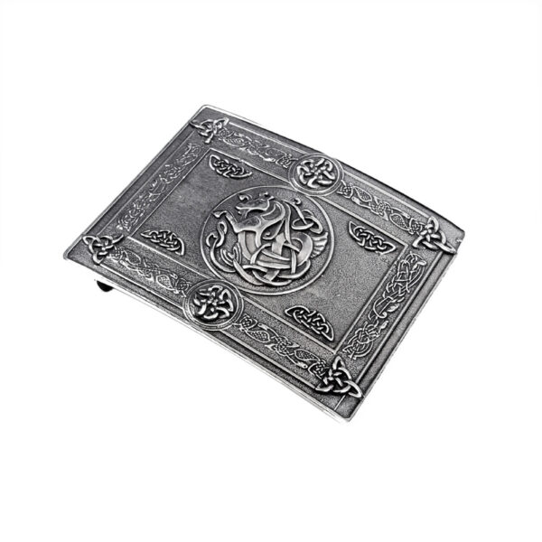 Kelpie Celtic water horse belt buckle side view