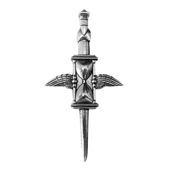 Kirkyard Time Flies kilt pin, square product view