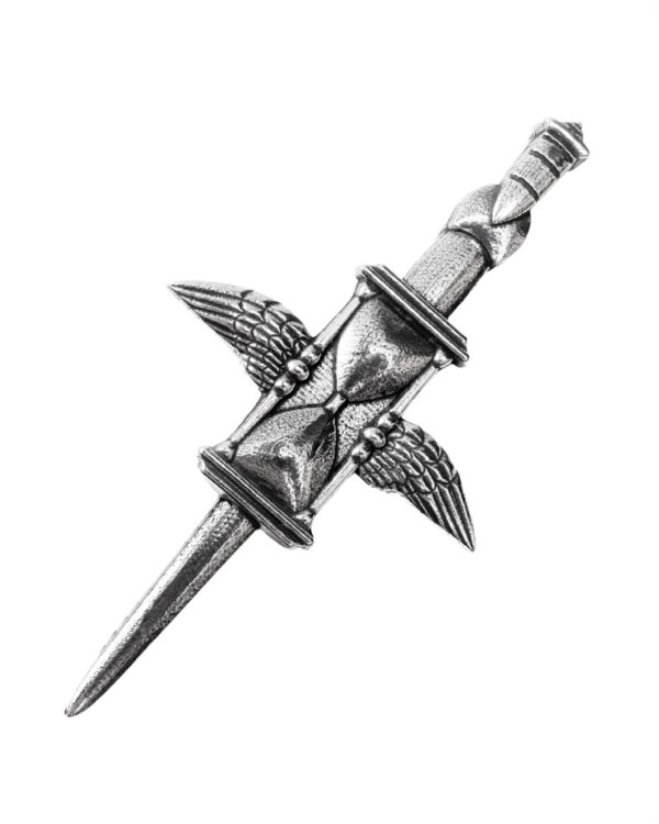 Kirkyard winged hourglass kilt pin