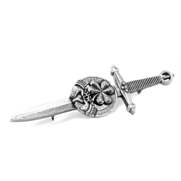 Irish shamrock kilt pin, square product view
