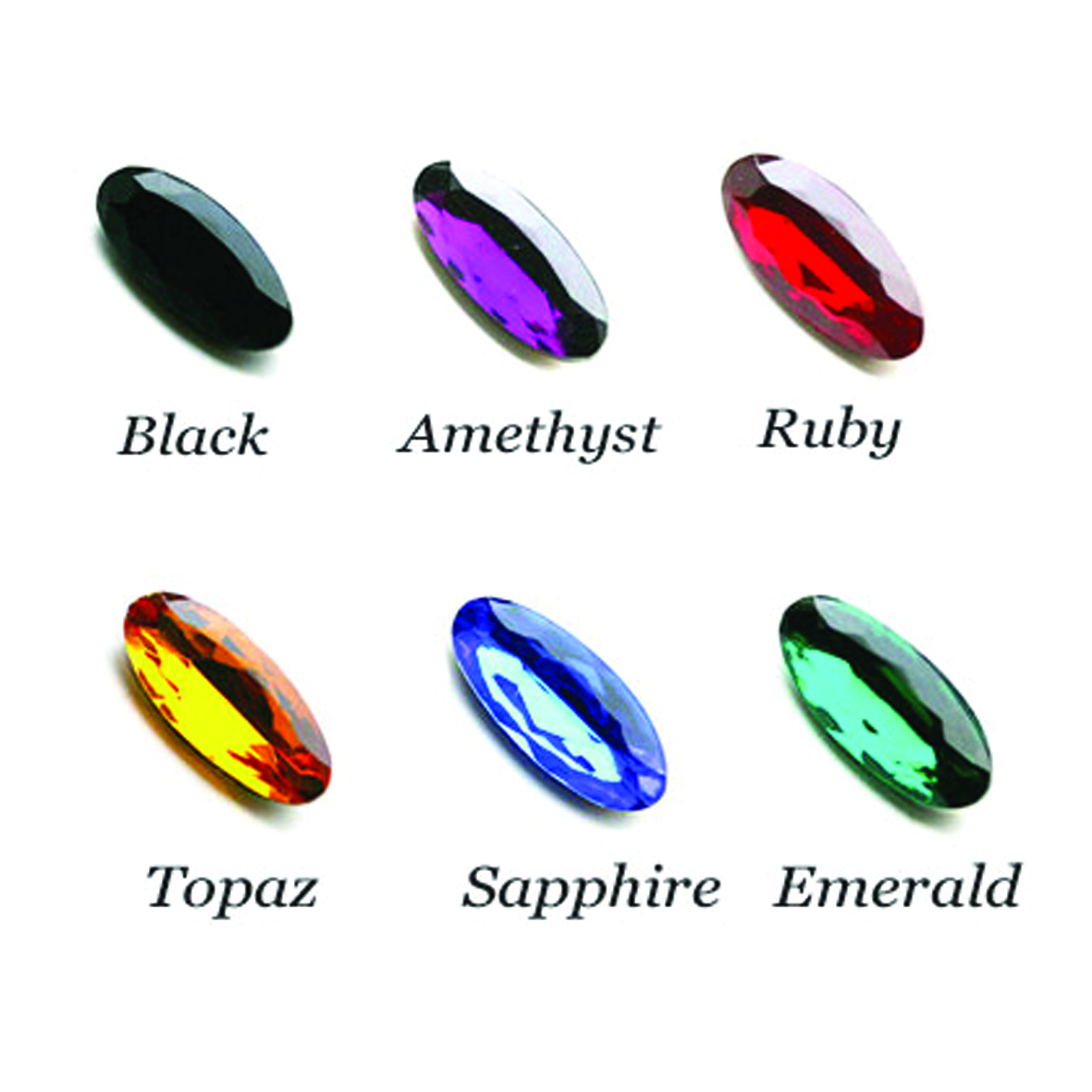 Available crystal stone colour examples