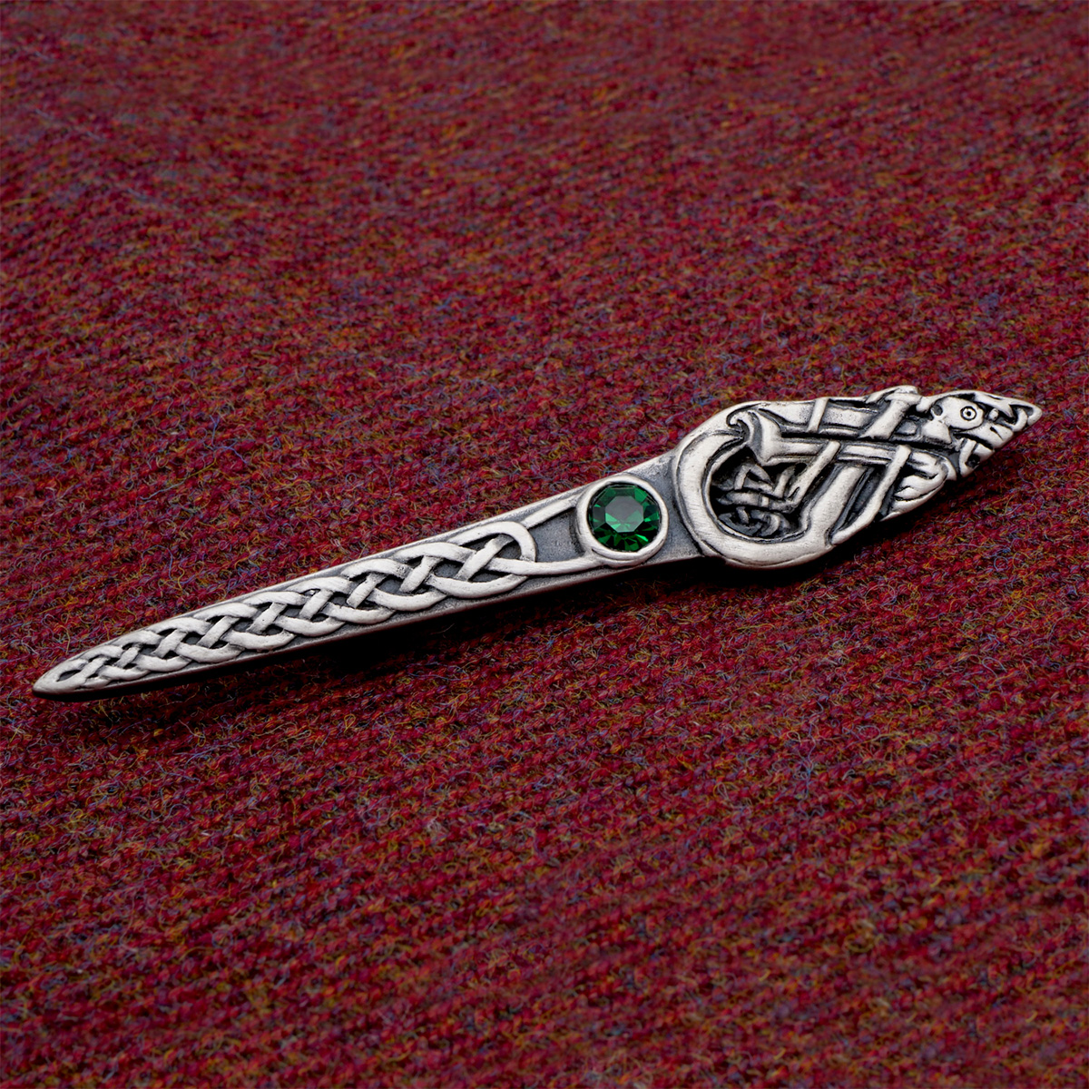 Book of Kells interlaced dog kilt pin, square product view