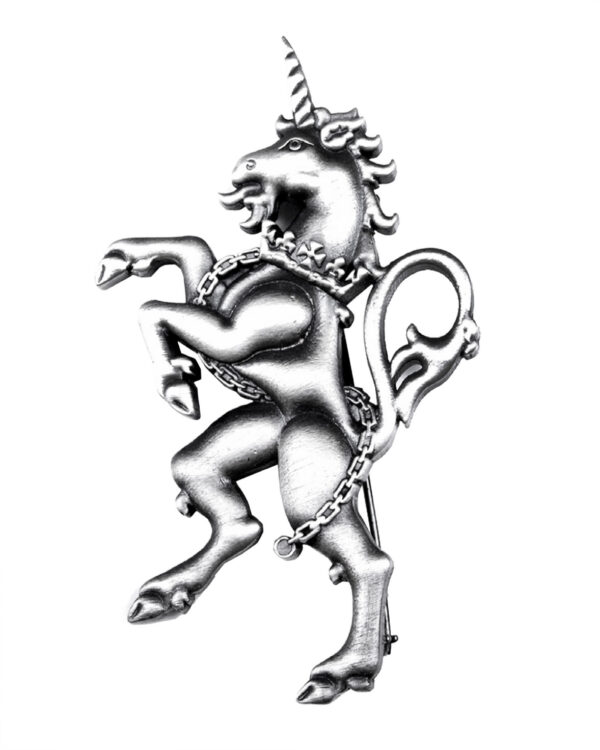Scottish unicorn kilt pin with antique finish
