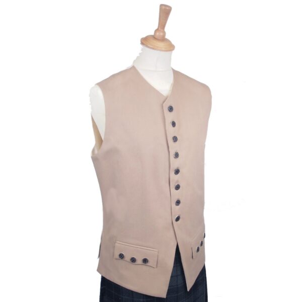 18th-century kilt waistcoat in buff cotton
