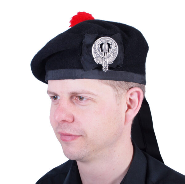 Plain black Balmoral bonnet
