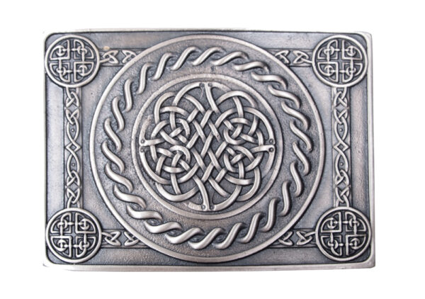 Celtic Knot four-dome belt buckle detail view 1