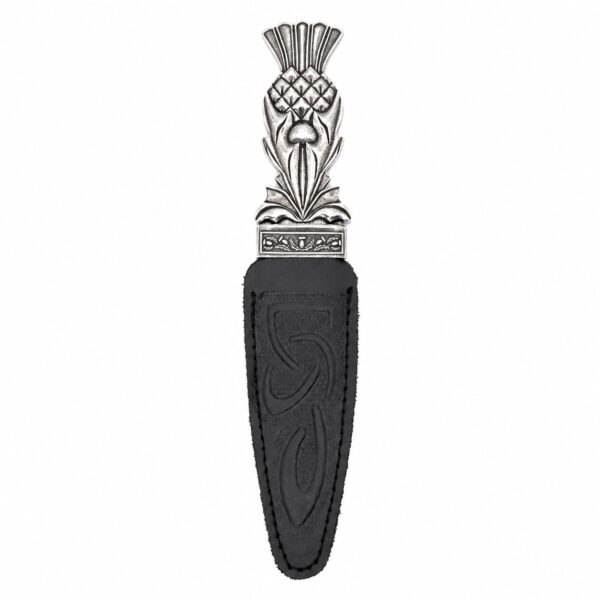 Celtic Deco Thistle pewter sgian dubh detail