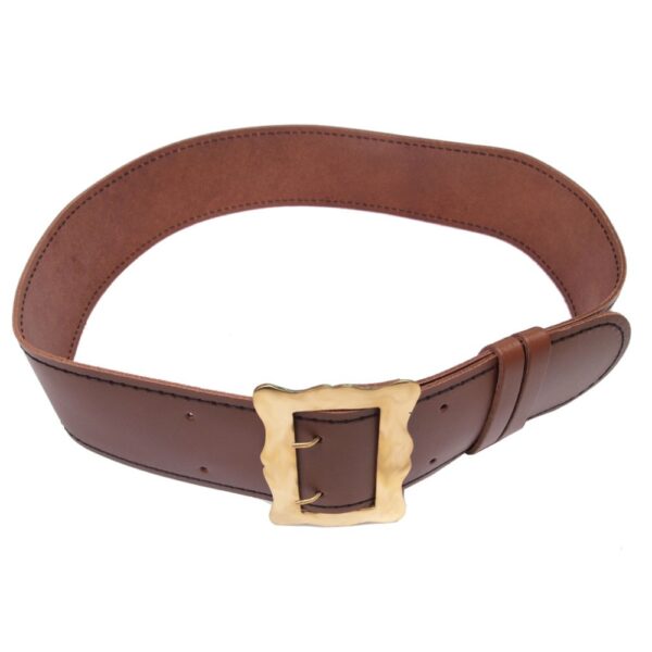 Brown Great Kilt belt with brass buckle