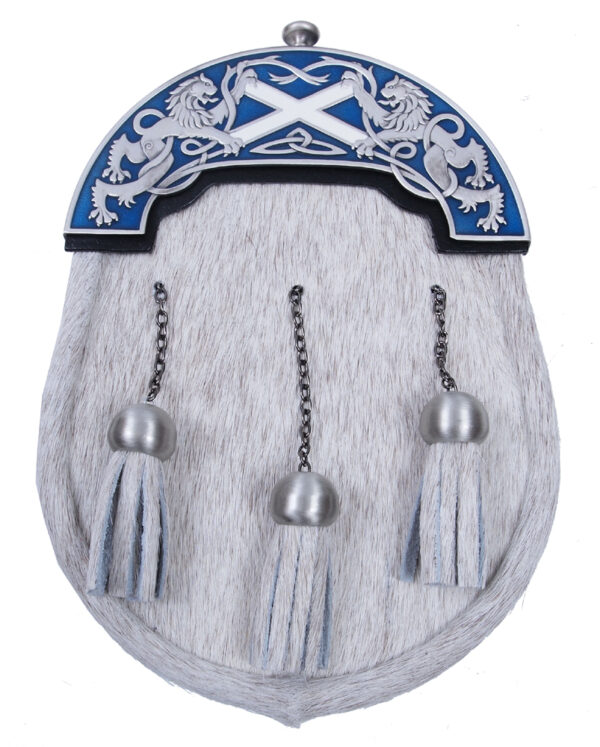 Highland Saltire Blue Enamel Dress Sporran, example configuration