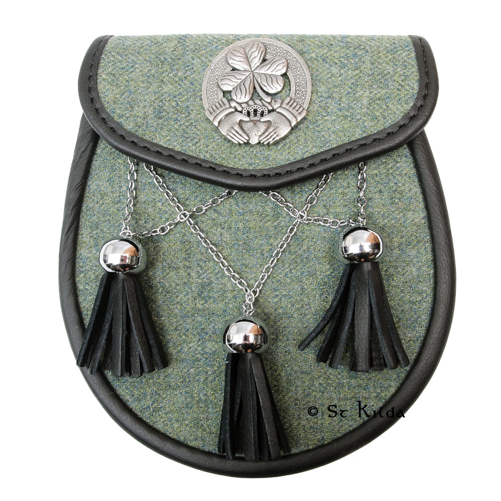 Irish Tweed Shamrock Semi-Dress Sporran, example configuration