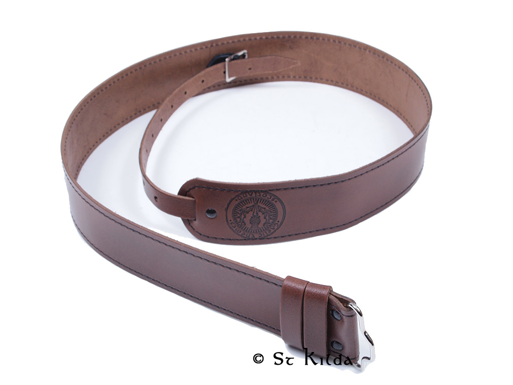 Plain Brown Leather Kilt Belt