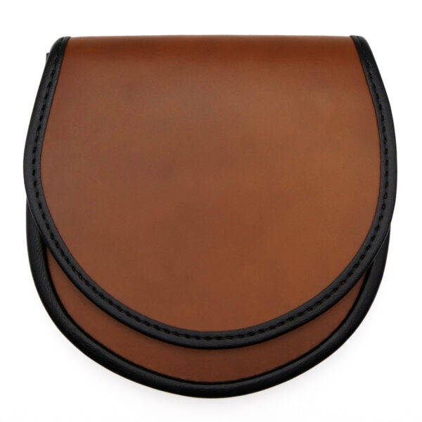 Extra wide brown leather day sporran, product code L-SDY23