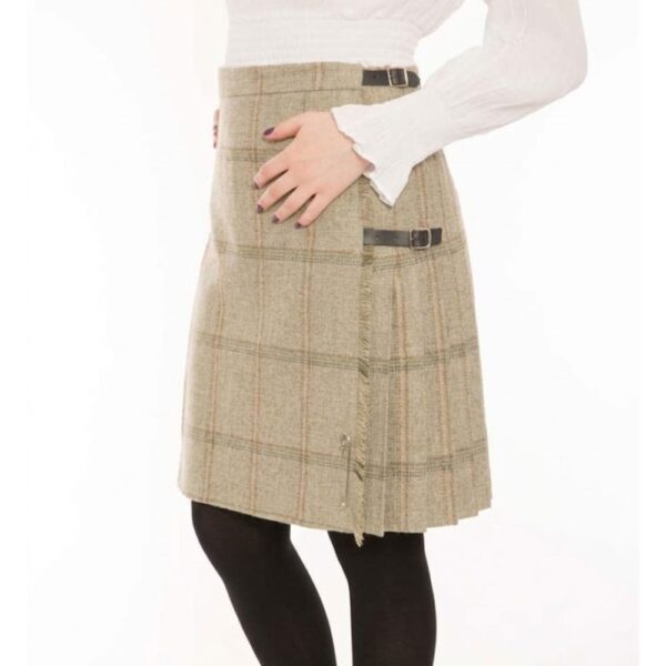 Made-to-measure ladies tweed kilted skirt