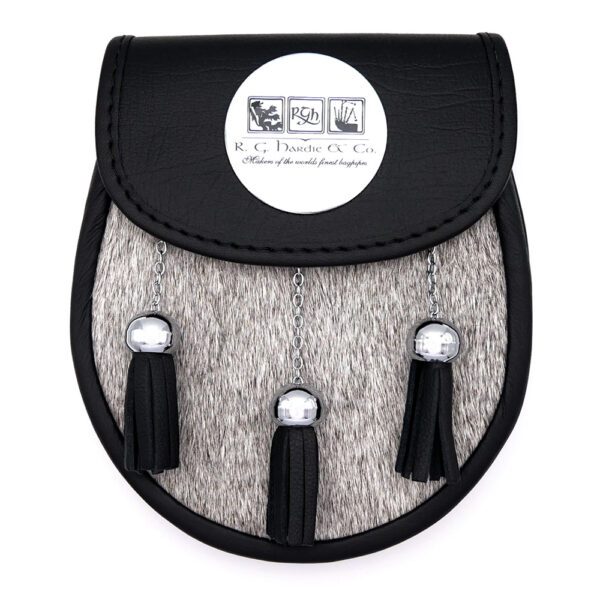 Metal Tassel Semi-Dress Pipe Band Sporran with Disc, example configuration