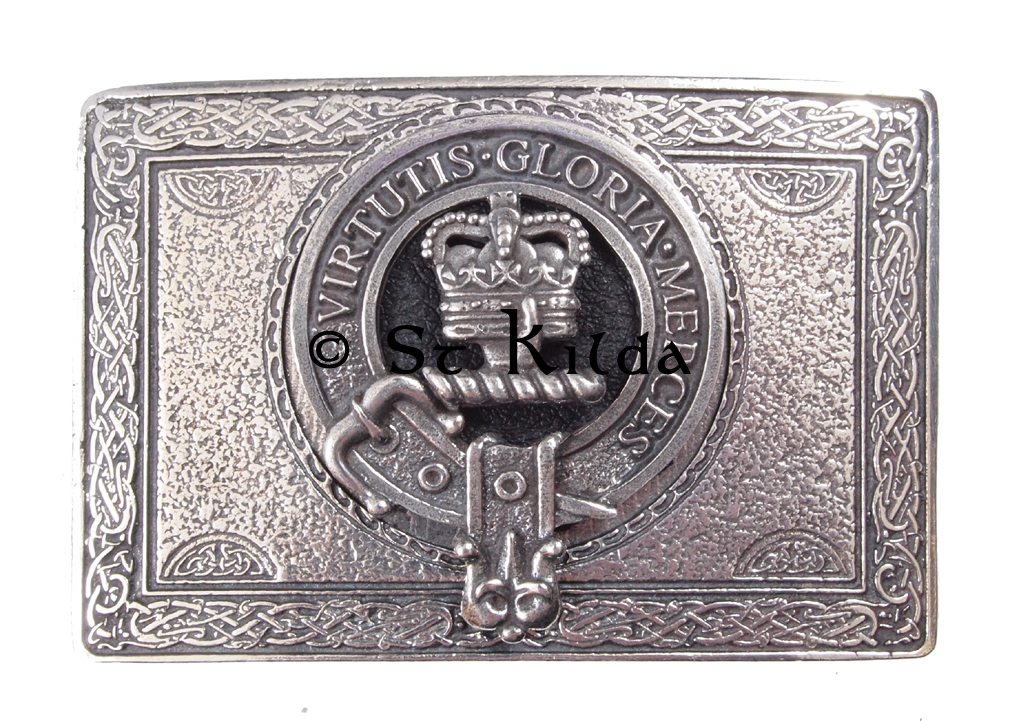 Rectangular clan crest belt buckle detail view 6