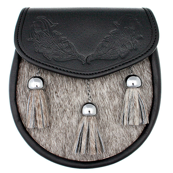 Thistle Embossed Semi-Dress Sporran, example configuration