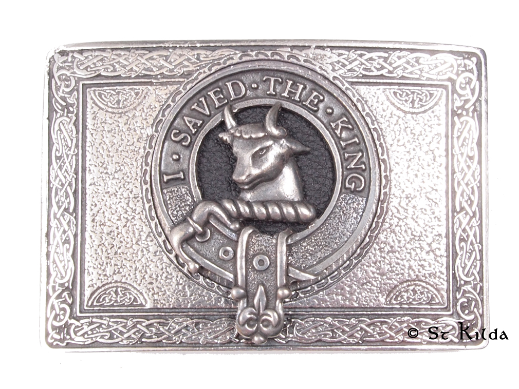 Rectangular clan crest belt buckle detail view 9